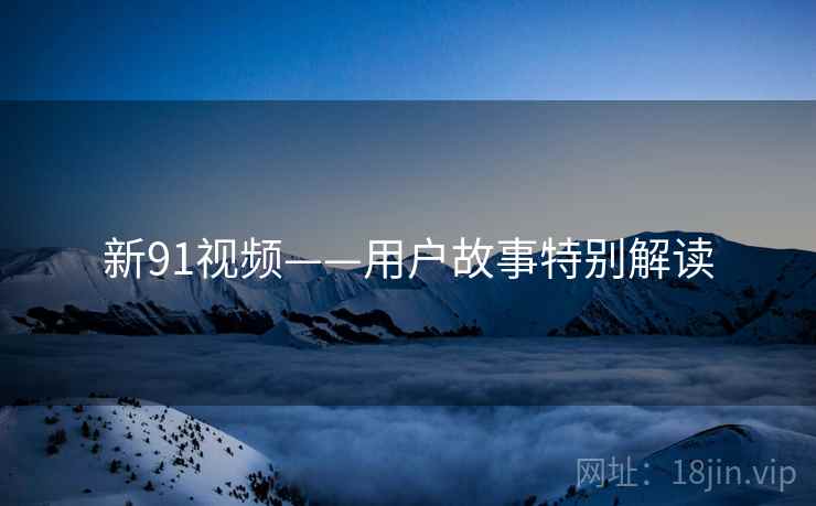 新91视频——用户故事特别解读