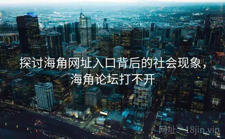 探讨海角网址入口背后的社会现象，海角论坛打不开